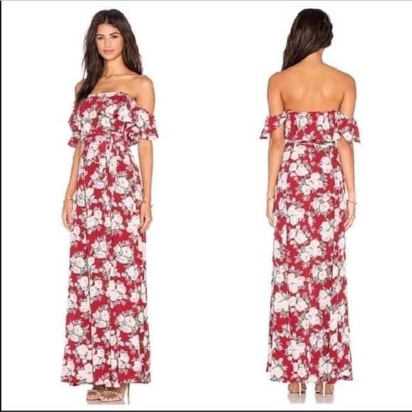 Privacy Please revolve petro floral maxi dress red white size XS - Picture 2 of 8